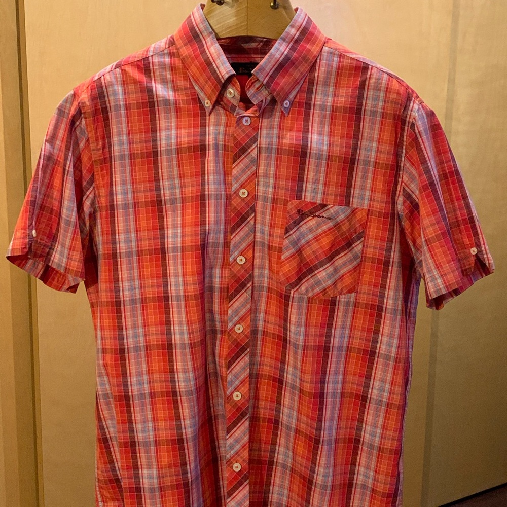Ben Sherman plaid short sleeve shirt.